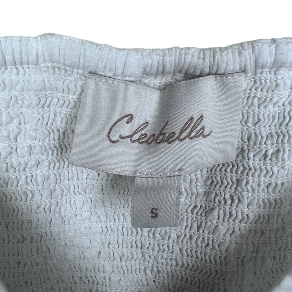 Cleobella Leona Mini Dress - Ivory S Eyelet Smocked Ruffle - Picture 4 of 12